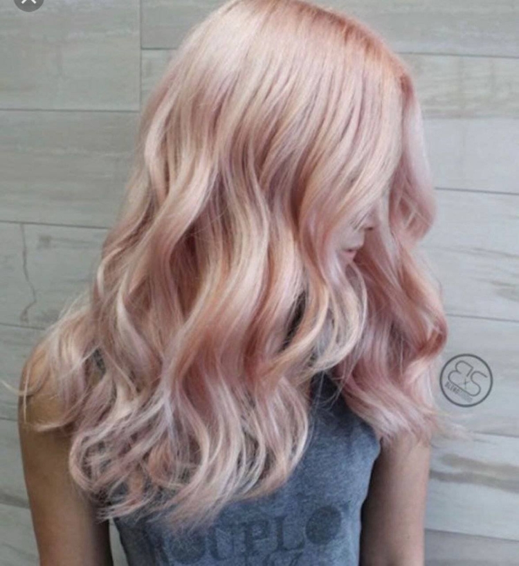 Роуз Голд цвет волос на блонд