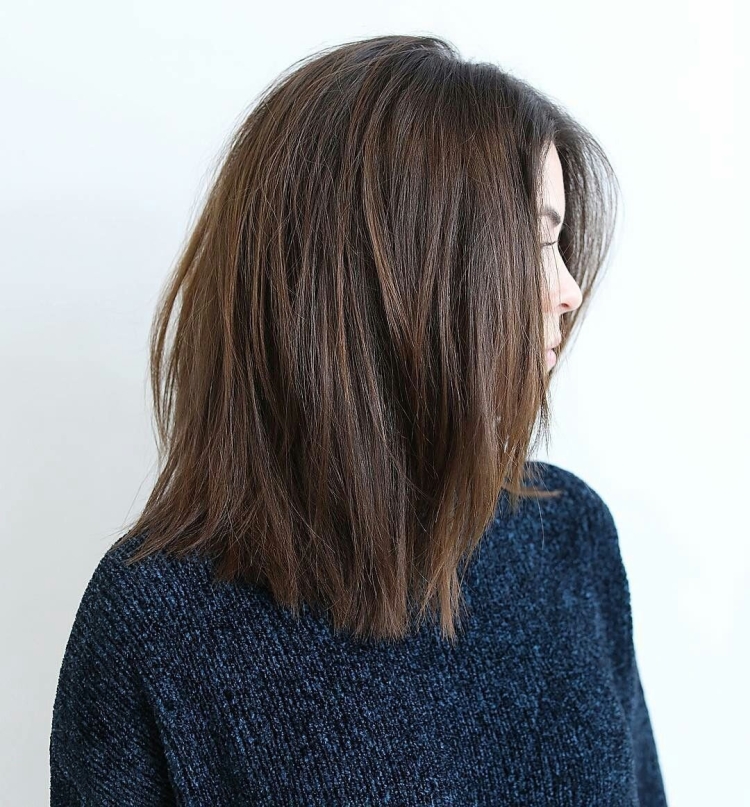 Градуированный Лонг Боб на длинные прямые волосы