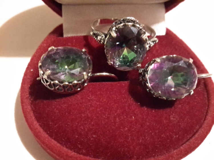 Серьги с арбузным турмалином