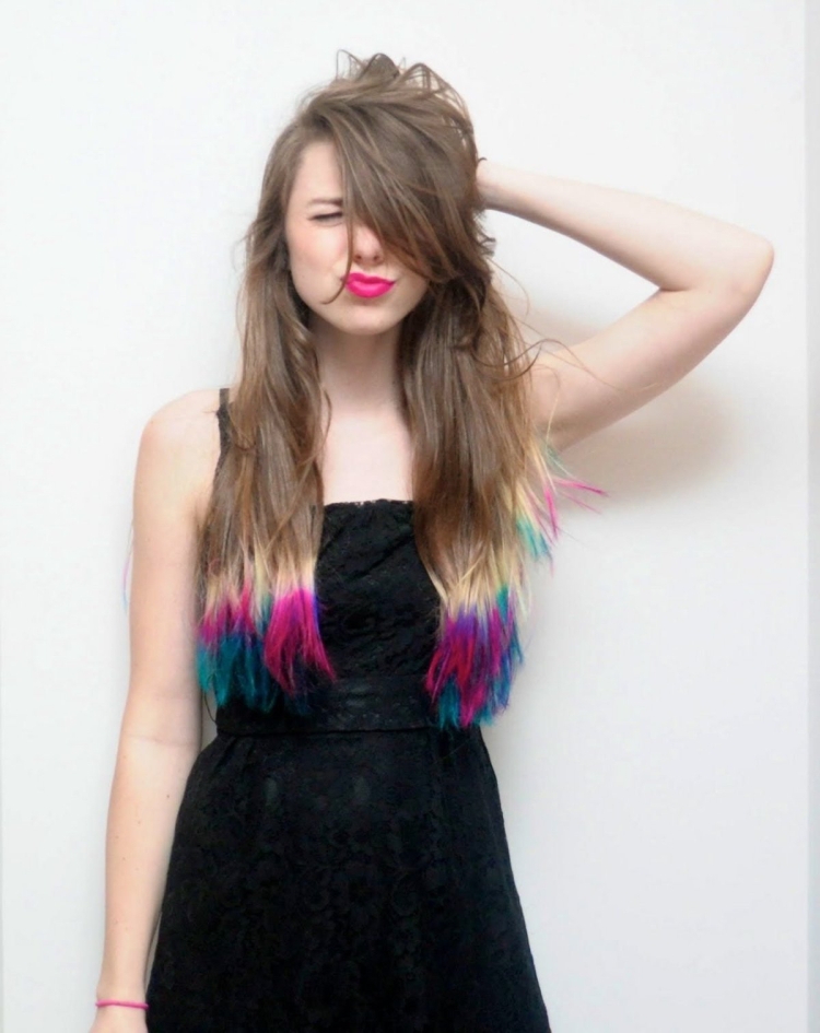 Dip Dye на темные волосы