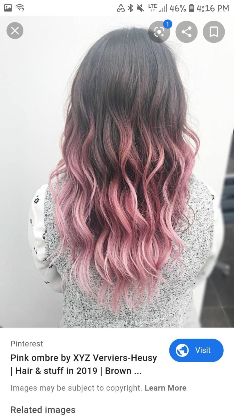 Розовые волосы на концах