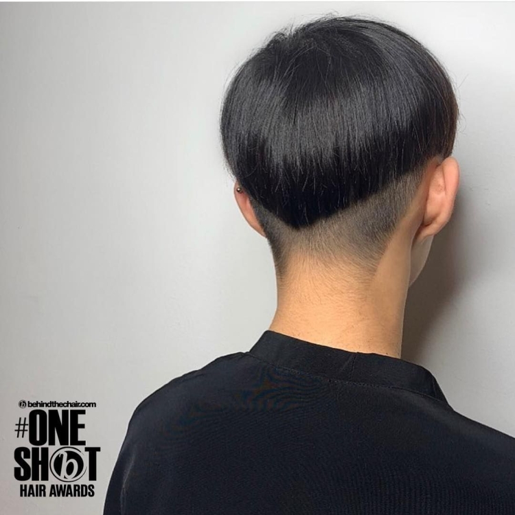 Стрижка под горшок мужская сзади