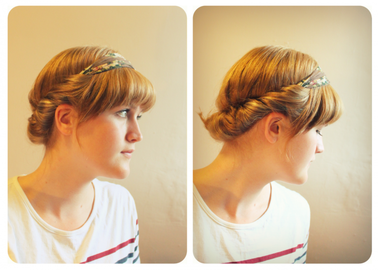 Греческая прическа на короткие волосы с повязкой