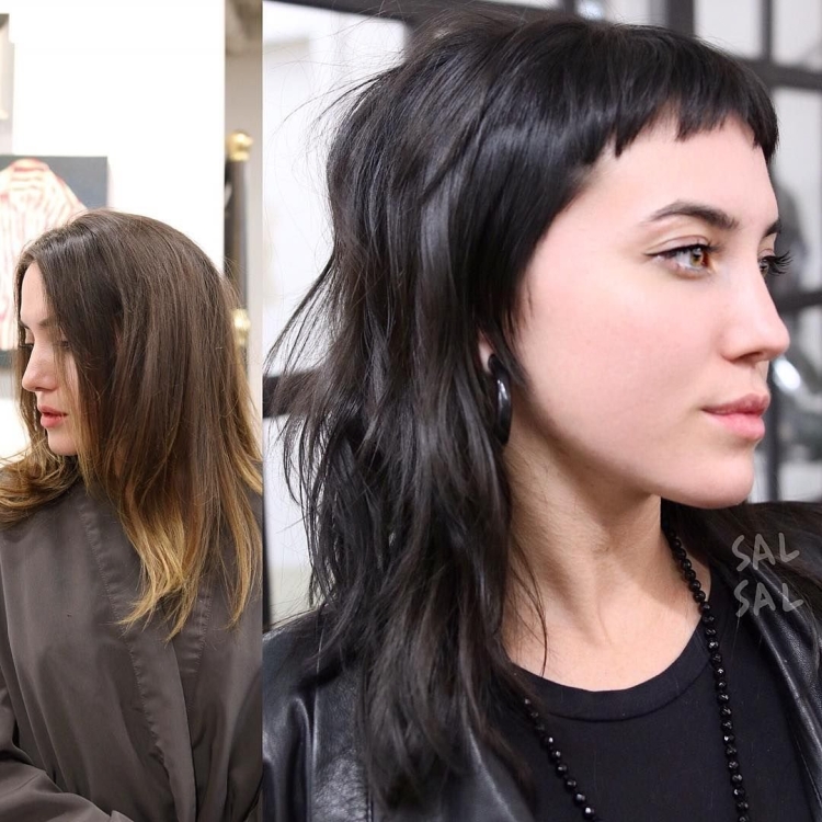 Стрижка маллет на средние волосы