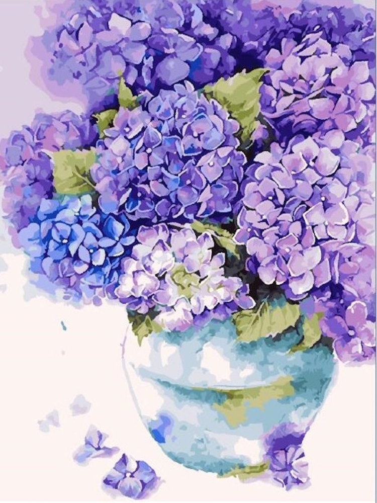 Алмазная мозаика гортензия