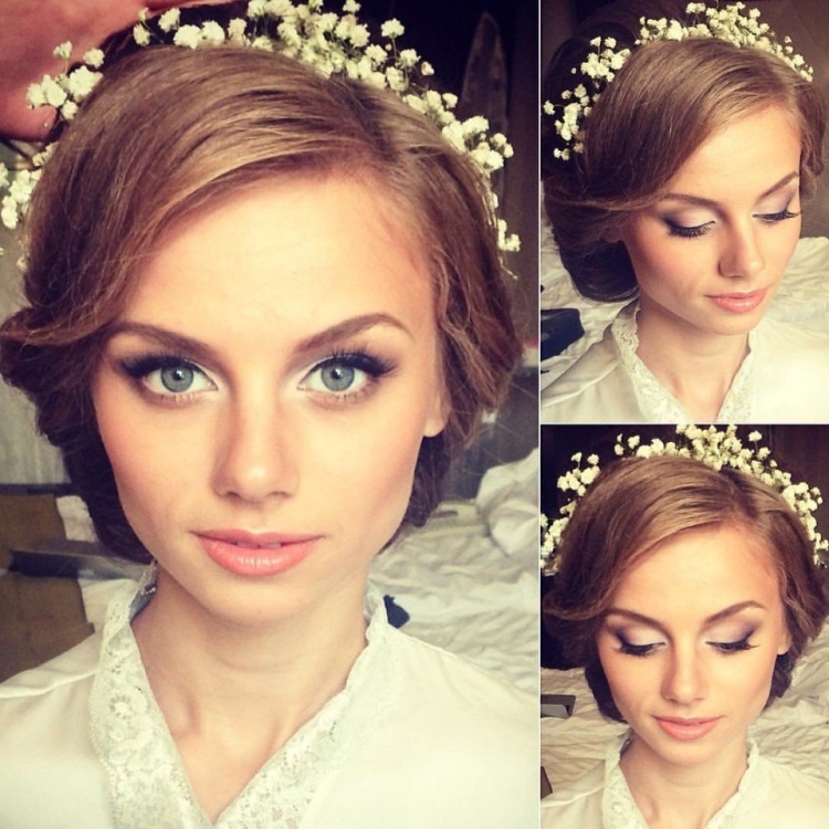 Свадебный макияж на круглое лицо
