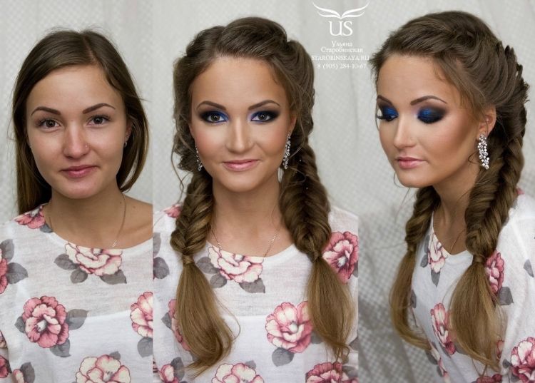 Вечерний образ макияж и прическа