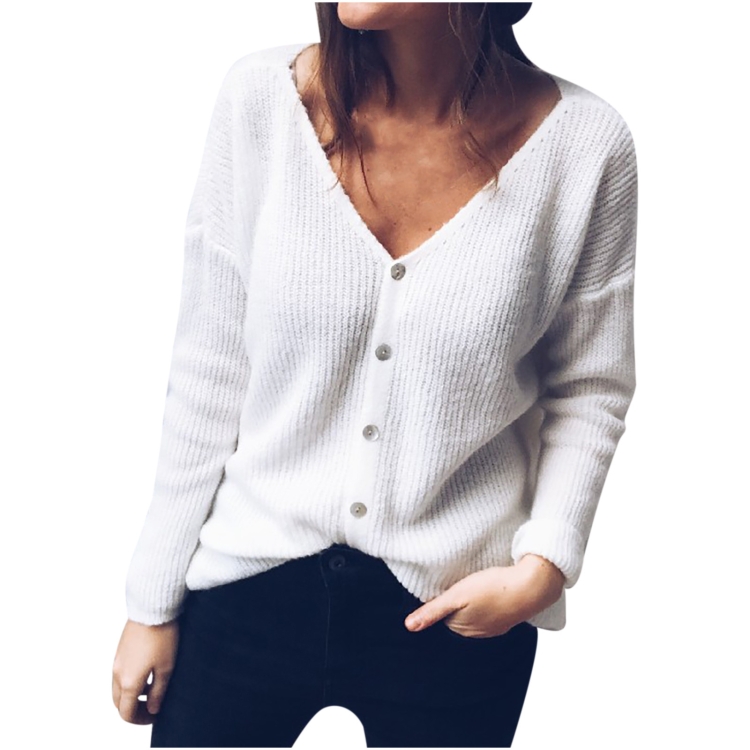 Meters/Bonwe кофта белая с v образным вырезом