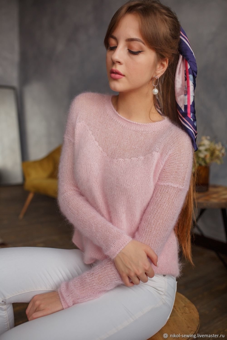 Сабрина мохеровый пуловер