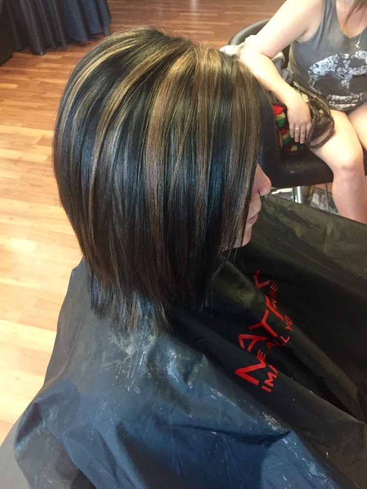 Мелирование на черный цвет волос