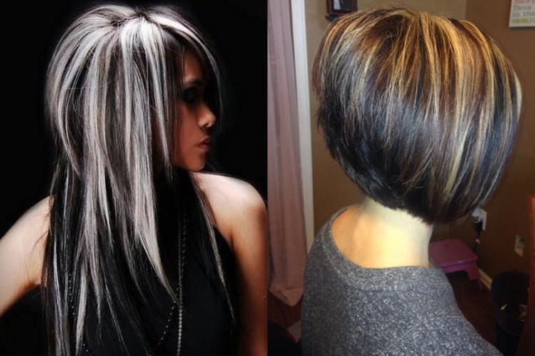 Мелирование на черных волосах