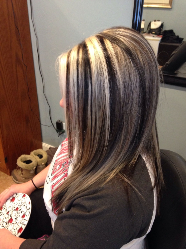 Мелирование широкими прядями