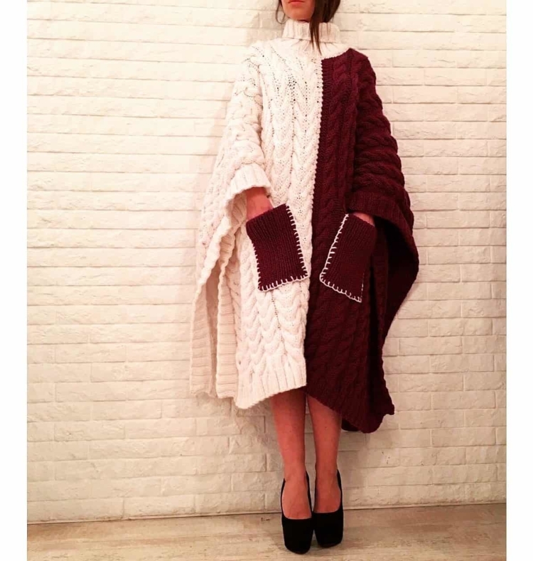 Кардиган пончо