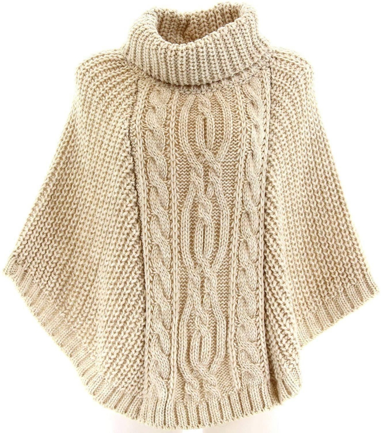 Накидка-Кейп с капюшоном спицами