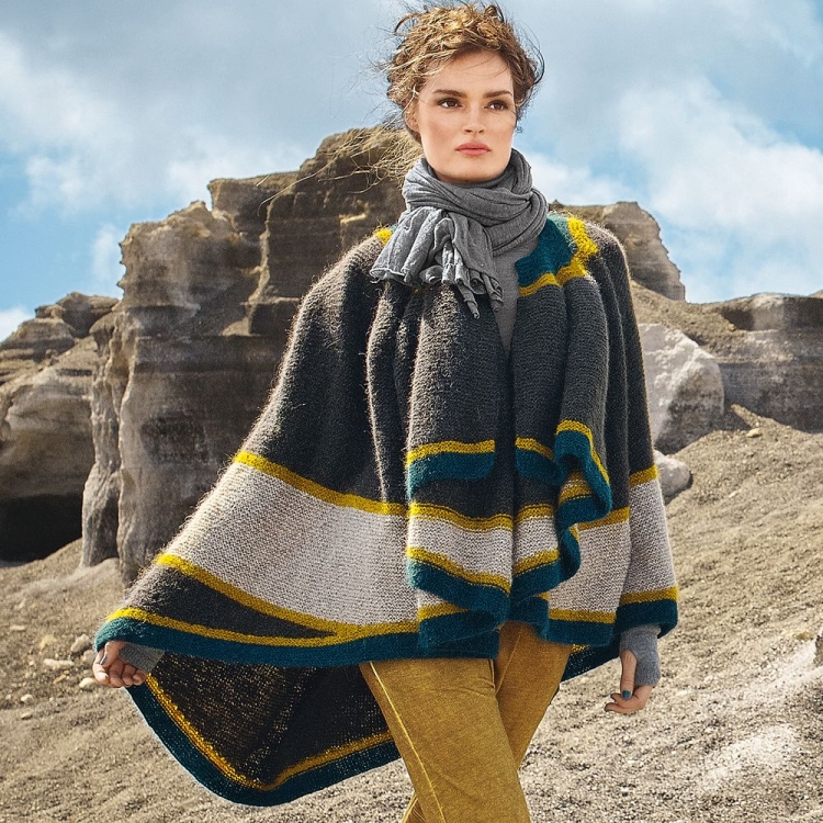 Пончо Кейп накидки спицами