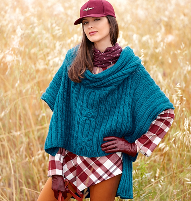 Вязаный жакет-Кейп