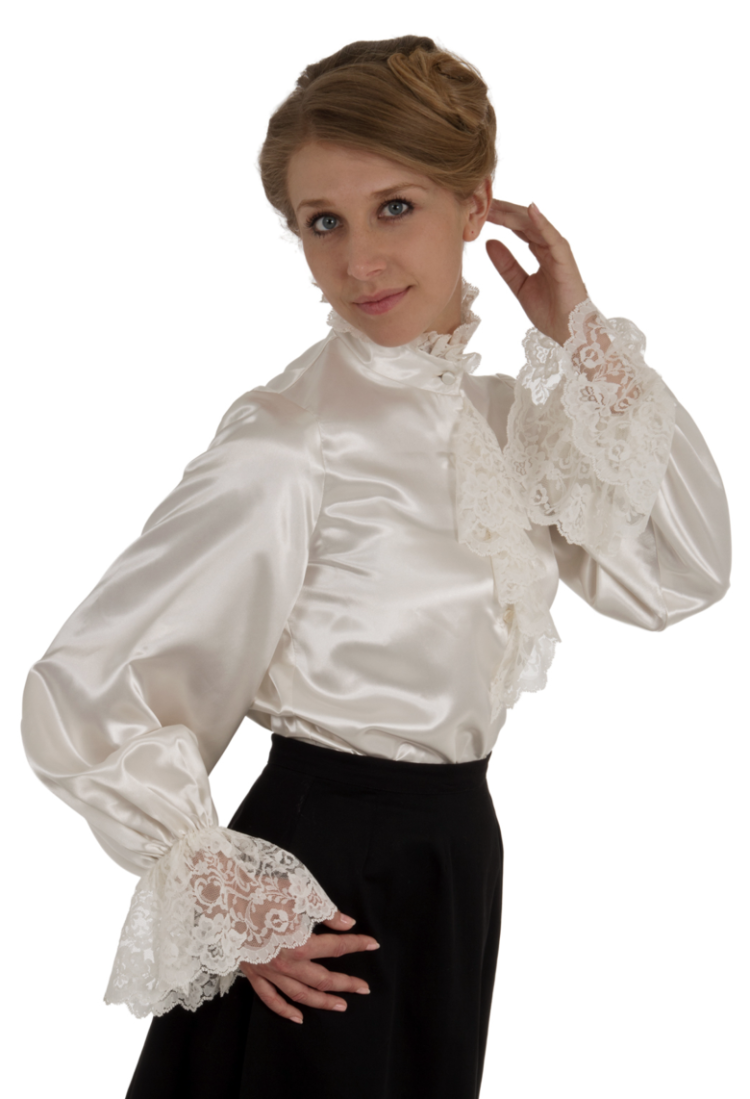 Белая блузка сатиновая