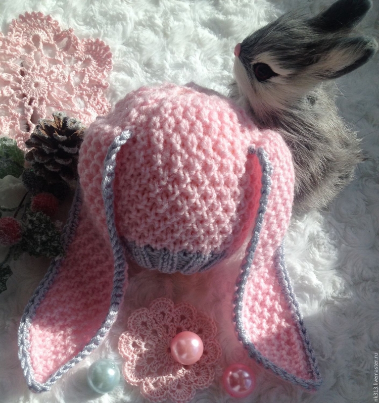 Шапка с ушками зайца