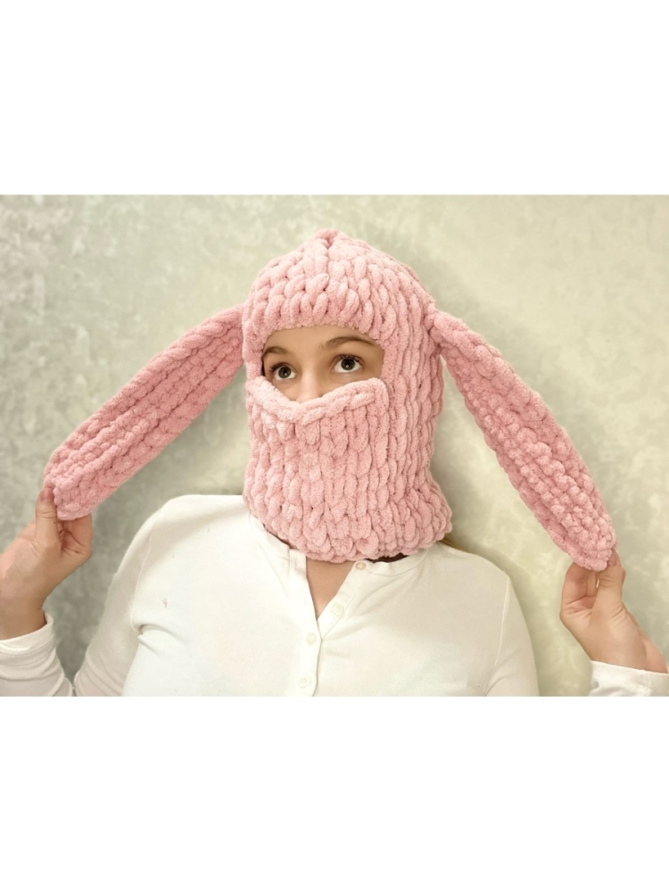 Балаклава с ушками вязаная