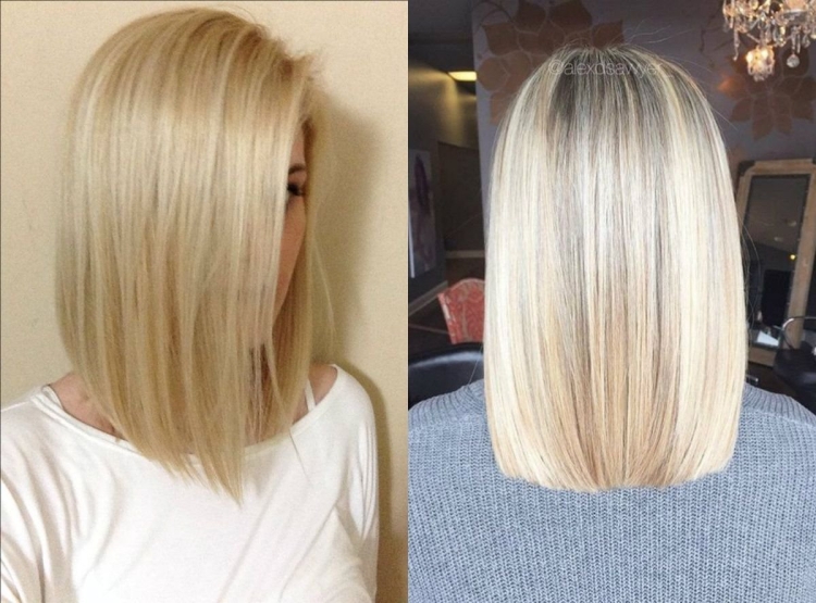 Стрижка на светлые волосы прямой срез