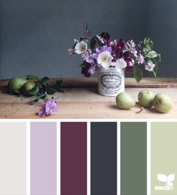 Палитра зеленый фиолетовый