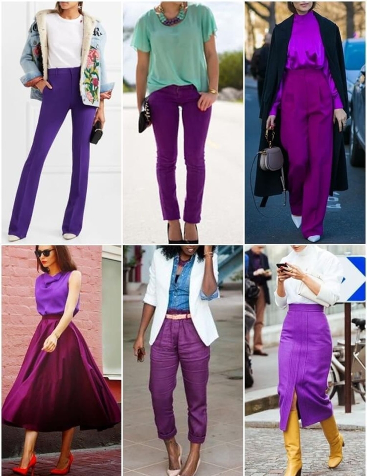 Сочетание синего и фиолетового в одежде