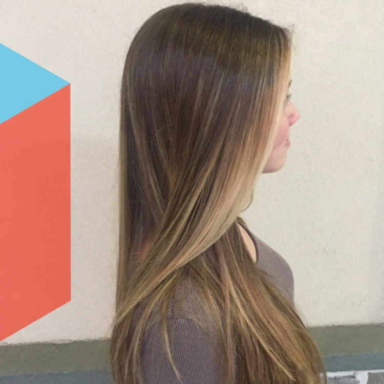 Окрашивание передних прядей на темных волосах