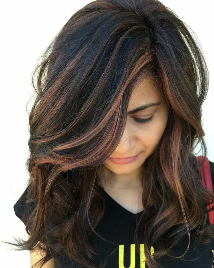 Мелирование на черные волосы