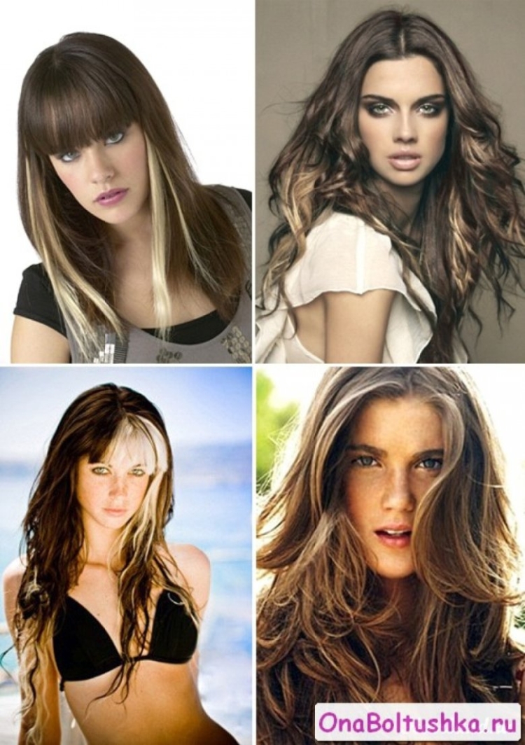 Осветленные пряди на челке