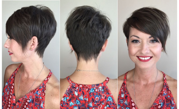 Стрижка Пикси асимметрия на короткие волосы