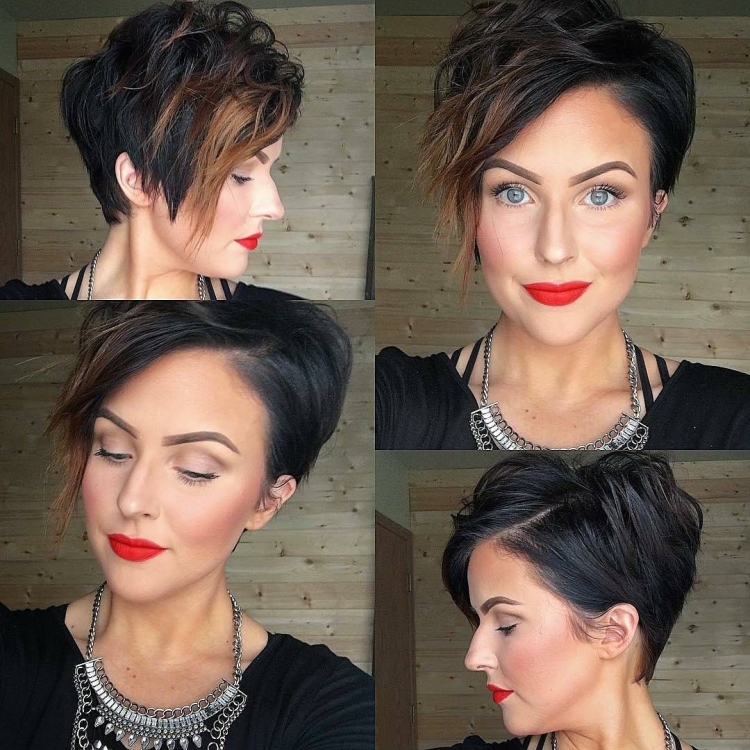 Боб-Пикси с асимметрией стрижка на короткие волосы