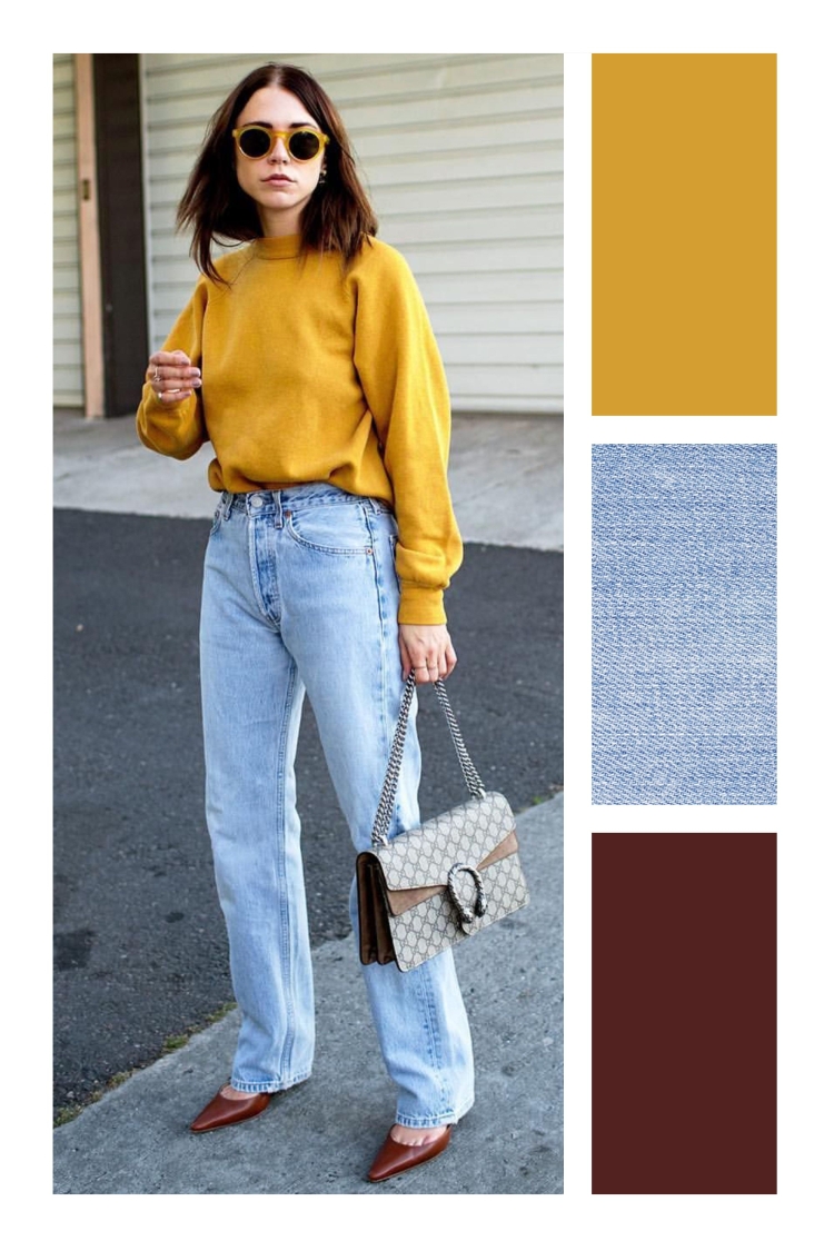 Джинсовый цвет сочетание