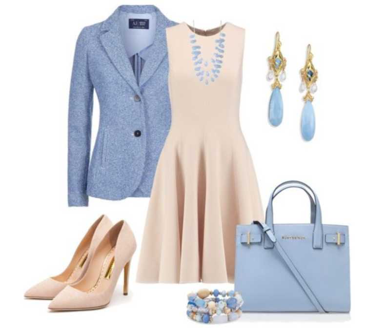 Бежевый и голубой в одежде