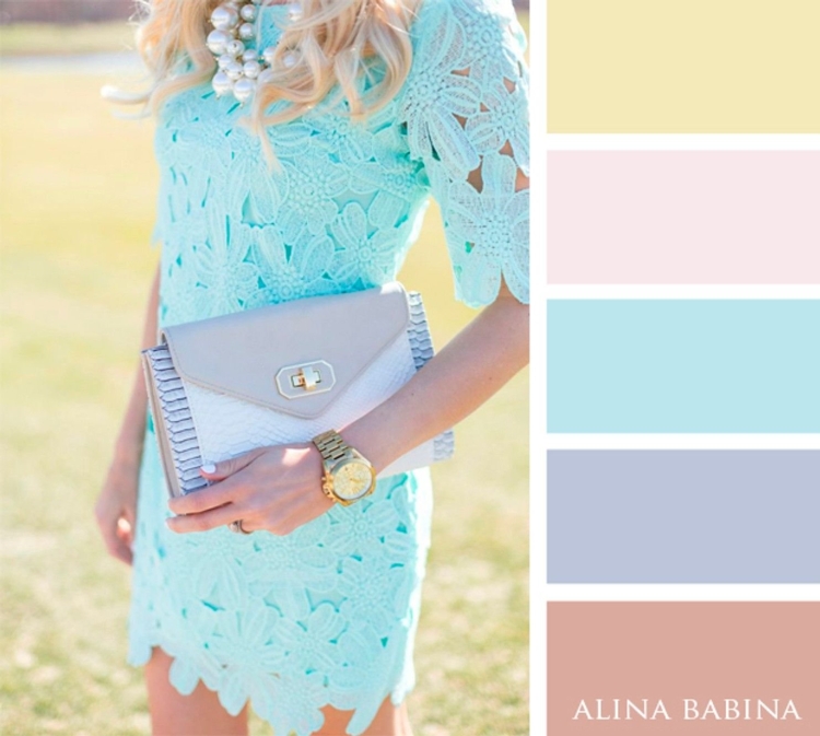 Сочетание с голубым