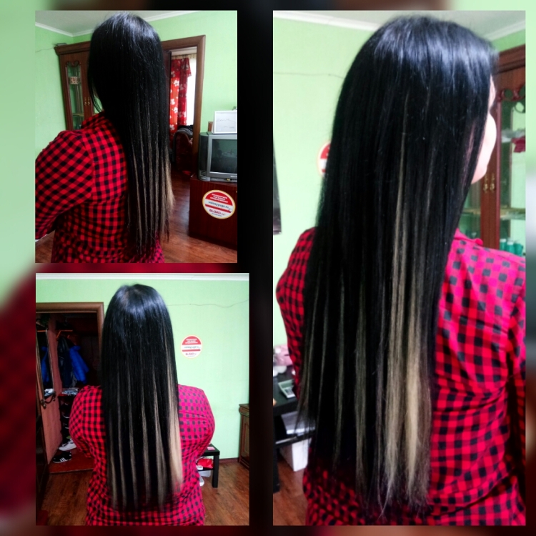 Наращивание белых прядей на темные волосы