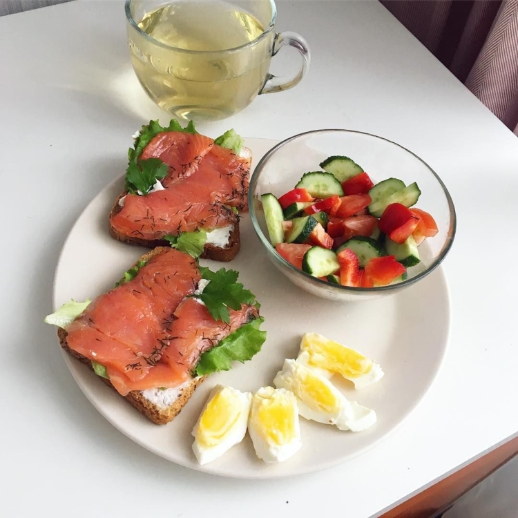 ПП завтрак с форелью слабосоленой