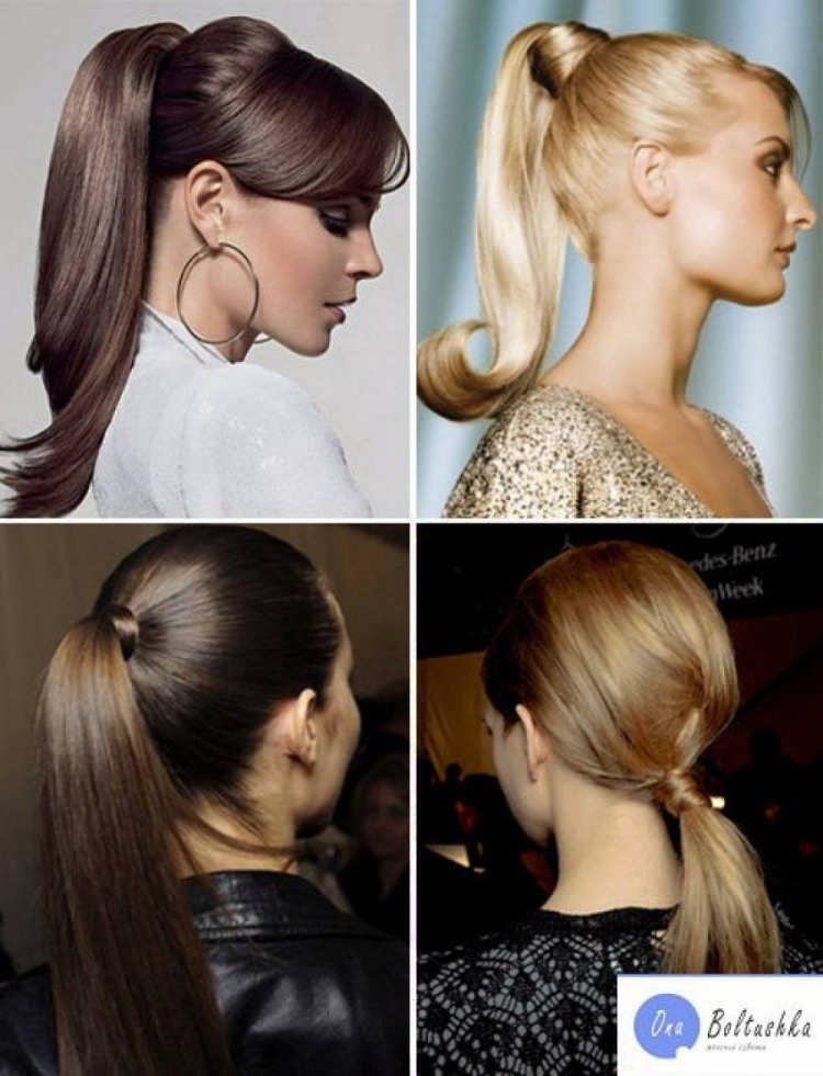 Красивый хвостик на средние волосы