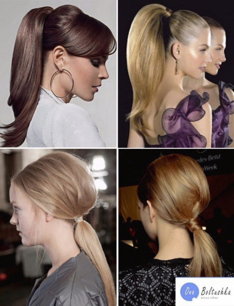 Красивый хвостик на средние волосы