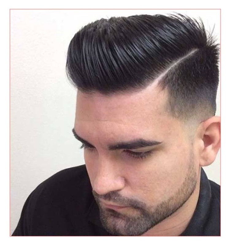 Мужские черные волосы с пробором