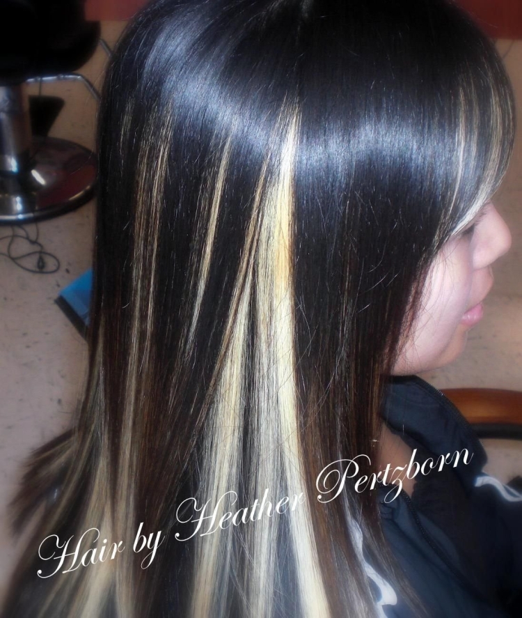 Наращивание белых прядей на черные волосы