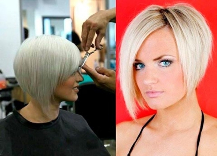 Стрижка Боб каре на одну сторону