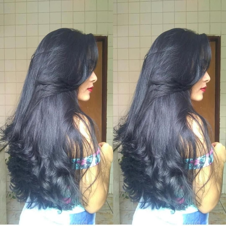 Каскад на длинные черные волосы