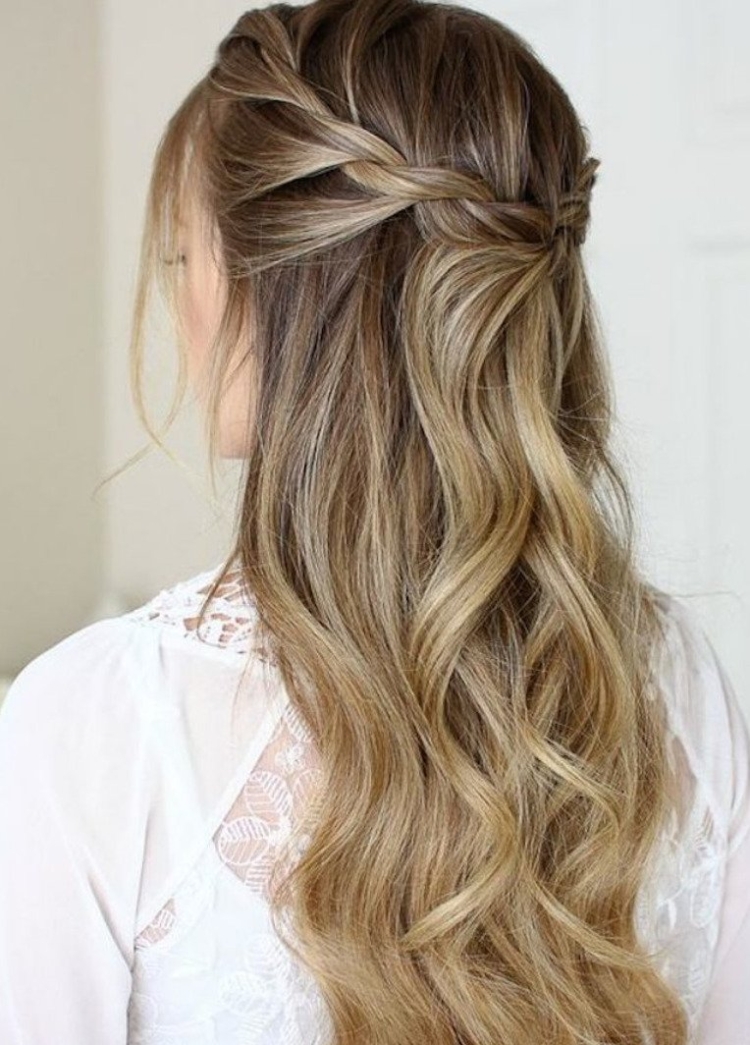 Прически с полураспущенными волосами