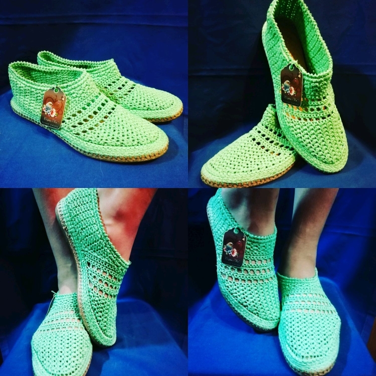 Летние вязаные туфли