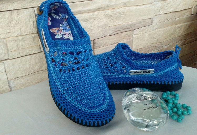 Вязаные мокасины крючком