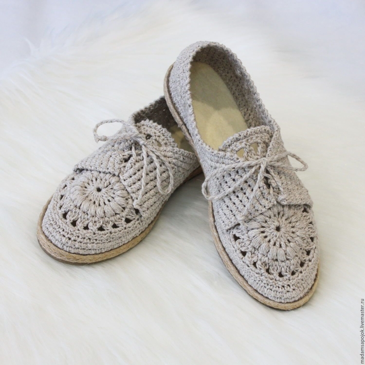 Мокасины женские крючком
