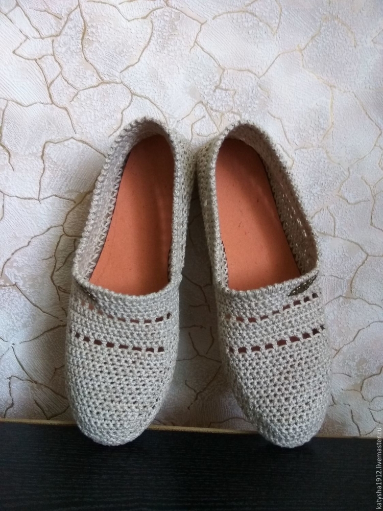Летние вязаные мокасины