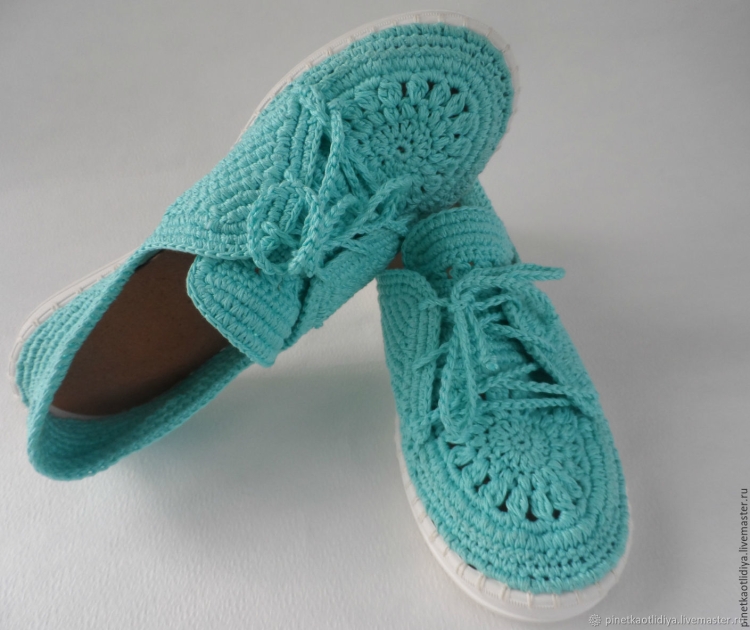 Мокасины женские вязаные
