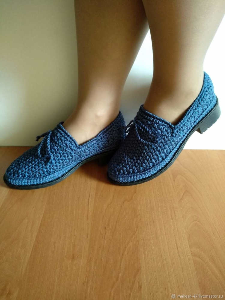 Вязаные мокасины