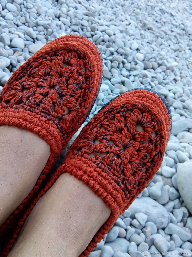 Вязаные мокасины